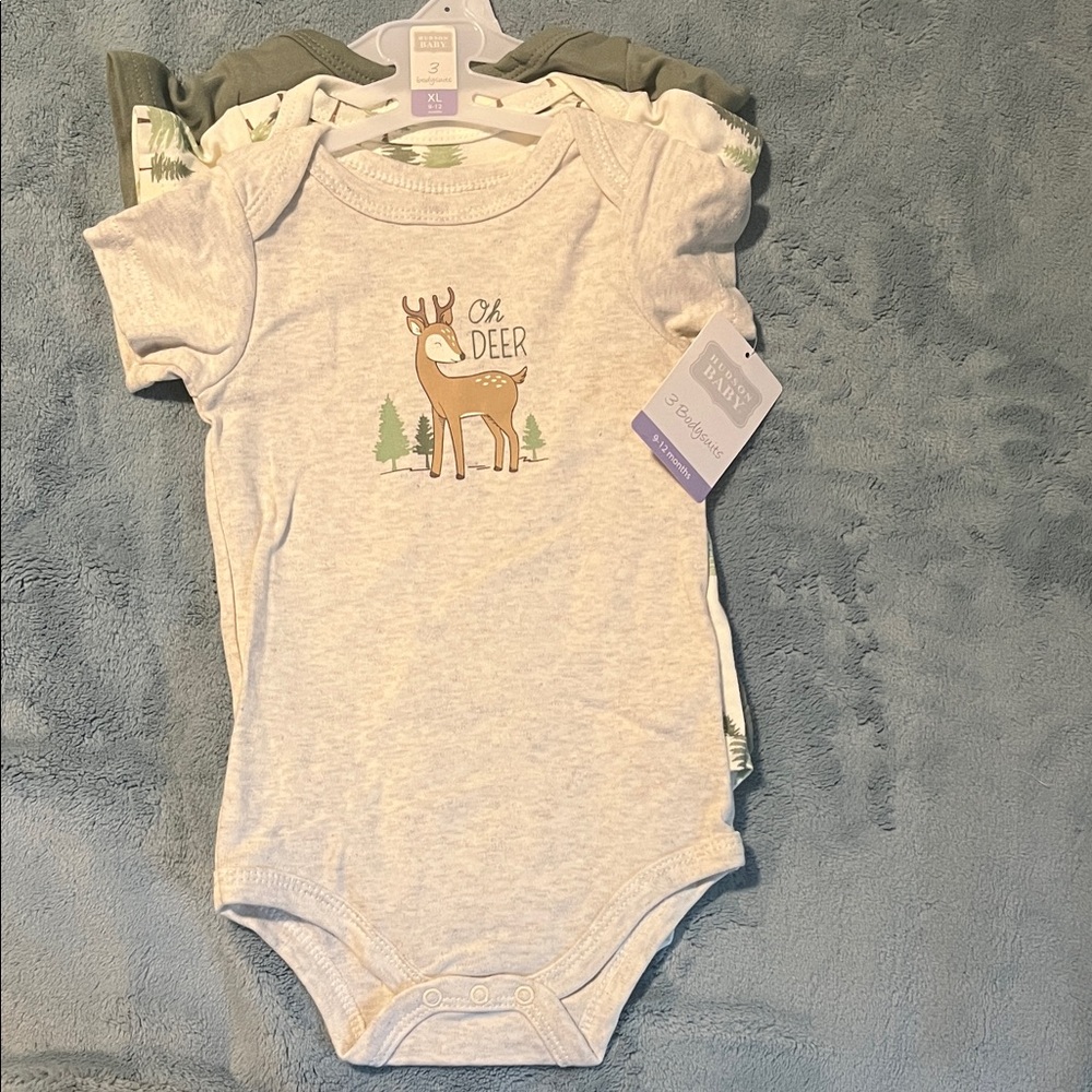 Hudson Baby set of 3 Woodland Creatures Graphic One-Piece Bodysuits